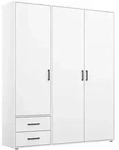 Rauch M&ouml;bel Dreht&uuml;renschrank, Wei&szlig;, Holzwerkstoff, 3 F&auml;cher, 2 Schublade(n)