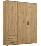 Rauch M&ouml;bel Dreht&uuml;renschrank, Eiche Artisan, Holzwerkstoff, 3 F&auml;cher, 2