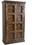 Mid.you Garderobenschrank, Braun, Holz, Altholz, massiv, 3 F&auml;cher, 100x180x45 cm,