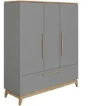 Paidi Dreht&uuml;renschrank Sten, Grau, Eiche, Holz, Holzwerkstoff, Eiche, massiv, 7