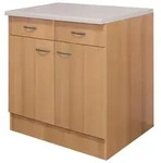 FlexWell K&uuml;chenunterschrank, Buche, Holzwerkstoff, 1 F&auml;cher, 2 Schublade(n)