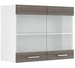 Vicco K&uuml;chenglasschrank, Grau, Wei&szlig;, Holzwerkstoff, 1 F&auml;cher, Rechteckig,...