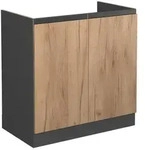 Vicco K&uuml;chenunterschrank, Honigeiche, Anthrazit, Holzwerkstoff, 1 F&auml;cher,