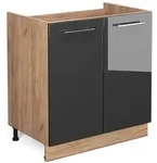 Vicco Sp&uuml;lenunterschrank, Schwarz Hochglanz, Honigeiche, Holzwerkstoff, 1...