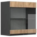 Vicco K&uuml;chenglasschrank, Honigeiche, Anthrazit, Holzwerkstoff, 1 F&auml;cher,