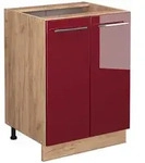 Vicco K&uuml;chenunterschrank, Bordeaux, Honigeiche, Holzwerkstoff, 1 F&auml;cher,