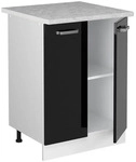 Vicco K&uuml;chenunterschrank, Schwarz Hochglanz, Wei&szlig;, Holzwerkstoff, 1 F&auml;cher,