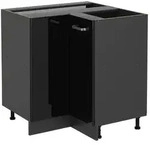 Vicco Eckunterschrank, Schwarz Hochglanz, Anthrazit, Holzwerkstoff, 1 F&auml;cher,