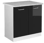 Vicco Sp&uuml;lenunterschrank, Schwarz Hochglanz, Wei&szlig;, Holzwerkstoff, 1 F&auml;cher,