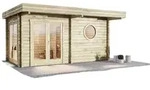 FinnTherm Gartensauna, Natur, Holz, 6-Sitzer, 1 F&auml;cher, Rechteckig,...