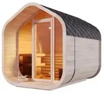 FinnTherm Fasssauna, Natur, Holz, Freiform, 234x249x286 cm, Freizeit, Wellness, Sauna