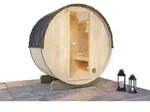 FinnTherm Fasssauna, Natur, Holz, Rund, 199x215x130 cm, Freizeit, Wellness,...