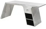 Mid.you Schreibtisch, Silber, Holz, Holzwerkstoff, Mangoholz, massiv, 1 Schublade(n)