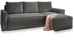 Masseno Ecksofa, Grau, Kunststoff, 3-Sitzer, L-Form, seitenverkehrt