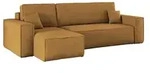 Kaiser M&ouml;bel Ecksofa, Gelb, Textil, 4-Sitzer, L-Form,L-Form, 244x142 cm, Wohnzimmer,