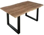 SAM Esstisch, Beige, Metall, Echtholz,Akazie, Quadratisch,Rechteckig, U-Form,