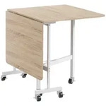 Homcom Esstisch,, Eiche, Metall, 4-Sitzer, Rechteckig, Rollen, 80x73x120 cm,
