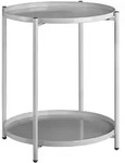 tectake Beistelltisch, Grau, Metall, Beton Optik, 45.5x53x45.5 cm, Wohnzimmer,