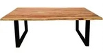 Mid.you Esstisch, Natur, Schwarz, Holz, Metall, Akazie, massiv, rechteckig, Kufe,