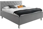 Xora Polsterbett San Remo, Hellgrau, Metall, 180x200 cm, Reach, gepolstertes