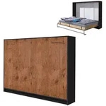 QMM TraumM&ouml;bel Schrankbett, Braun, Schwarz, Holzwerkstoff, 140x200 cm,...
