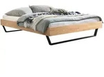 Hasena Bett, Anthrazit, Eiche Bianco, Metall, Eiche, massiv, H&ouml;he ca. 22 cm, 160x200