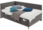 Stylife Polsterliege, Anthrazit, Holz, Eukalyptusholz, 90x200 cm, Reach, gepolstertes