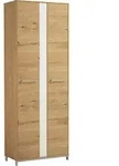 Garderobenschrank, Wei&szlig;, Eiche, Holz, Glas, Eiche, Balkeneiche, furniert,