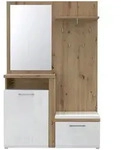 Mid.you Garderobe, Wei&szlig;, Eiche Artisan, Holzwerkstoff, 128.8x201x43.4 cm, Garderobe,