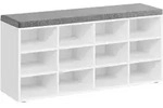 Mid.you Schuhbank, Grau, Wei&szlig;, 1-Sitzer, 104x48x30.5 cm, Garderobe,