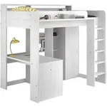 Calicosy Hochbett, Grau, Holzwerkstoff, 90x200 cm, Kinder- & Jugendzimmer,