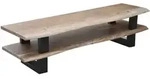 Mid.you Lowboard, Natur, Schwarz, Holz, Metall, Akazie, massiv, 140x36x40 cm,