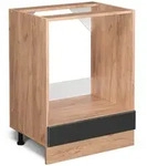 Vicco Herdumbauschrank, Schwarz Hochglanz, Honigeiche, Holzwerkstoff, 1 F&auml;cher,