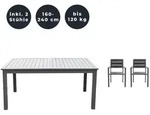 Home Deluxe Sitzgruppe, Anthrazit, Metall, Glas, Gartenm&ouml;bel, Gartenm&ouml;bel-Sets