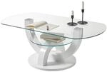 Livetastic Couchtisch , Weiss , Glas, Holzwerkstoff , oval , Bodenplatte ,...