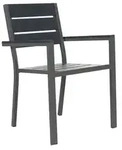 Home Deluxe Gartenstuhl, Anthrazit, Metall, 56.6x85x57.5 cm, Gartenm&ouml;bel,