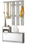 Mid.you Garderobe, Grau, Wei&szlig;, Holzwerkstoff, 100x191x25 cm, Garderobe,