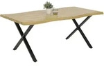 Boxxx Esstisch, Schwarz, Eiche, Metall, Holzwerkstoff, rechteckig, X-Form, 90x76x140
