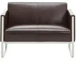 Mid.you 2-Sitzer-Sofa, Dunkelbraun, Metall, 111x78x71 cm, R&uuml;cken echt, Wohnzimmer,