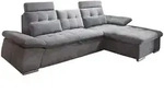 Mid.you Ecksofa, Dunkelgrau, Kunststoff, Uni, F&uuml;llung: Polyester, Ottomane...