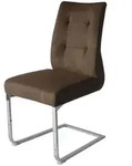 Mid.you Schwingstuhl-Set, Braun, Silber, Metall, Textil, Kufe, 47x96x62 cm,