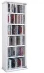Mid.you Cd-Regal, Wei&szlig;, Glas, Holzwerkstoff, 5 F&auml;cher, 31x92x18 cm, Wohnzimmer,