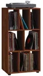Mid.you Schallplattenregal, Nussbaum, Kunststoff, Holzoptik, 2 F&auml;cher, 60x115x36 cm,