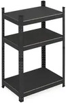Relaxdays Schwerlastregal, Schwarz, Metall, Holzwerkstoff, Kunststoff, 60x90x40 cm,