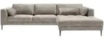 Trendmanufaktur Ecksofa Luzi, Hellgrau, Textil, 4-Sitzer, F&uuml;llung: Schaumstoff,