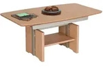 Venda Couchtisch, Eiche, Holz, Eiche, furniert, rechteckig, Wange, 70x54x120 cm,