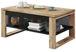 designimpex Couchtisch, Schwarz, Eiche Artisan, Holzwerkstoff, 110x50x65 cm,
