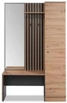 Mid.you Garderobe, Anthrazit, Eiche Artisan, Holzwerkstoff, 5-teilig, 122x190x37 cm,