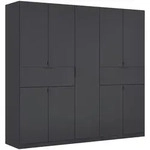 Rauch M&ouml;bel Dreht&uuml;renschrank, Grau, Holzwerkstoff, 3 F&auml;cher, 2 Schublade(n)