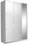 Rauch M&ouml;bel Kleiderschrank, Wei&szlig;, Glas, Holzwerkstoff, 3 F&auml;cher, 1 Schublade(n)